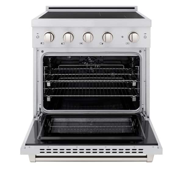 30 in. 4.2 cu. ft. Paramount Induction Range with 4 Element Cooktop and Electric Convection Oven in Satin Stainless