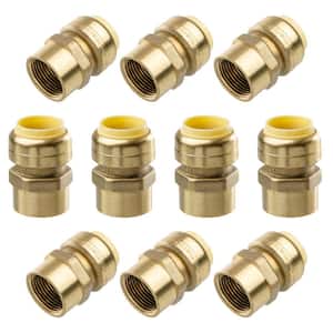 3/4 in. Push-Fit x 3/4 in. Brass NPT Female Pipe Thread Coupling (10-Pack)