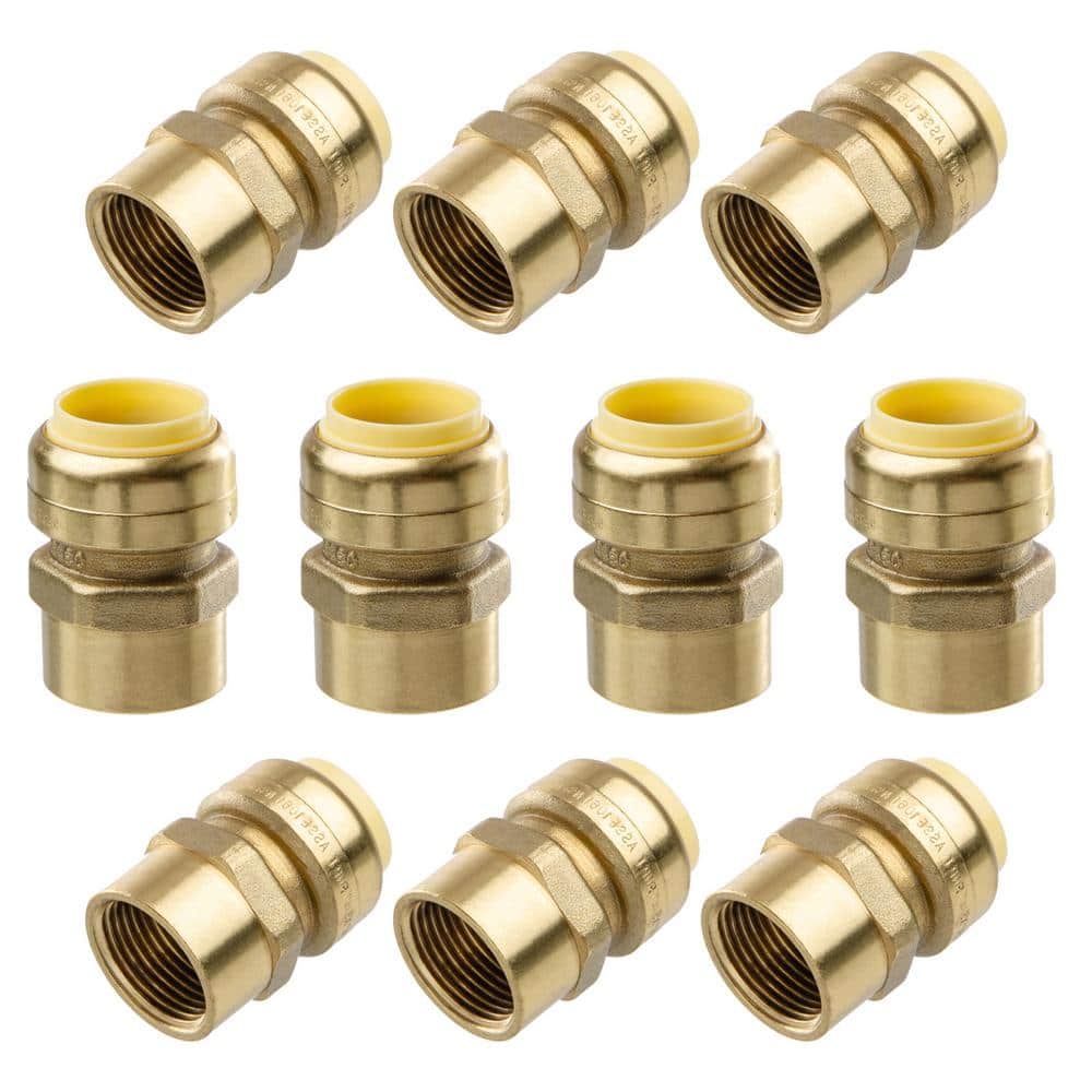 3/4 in. Push-Fit x 3/4 in. Brass NPT Female Pipe Thread Coupling (10-Pack) price history on PriceWatchPro