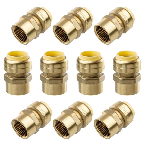 null 3/4 in. Push-Fit x 3/4 in. Brass NPT Female Pipe Thread Coupling (10-Pack)