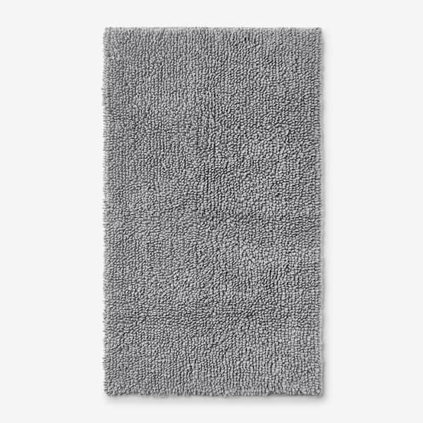 The Company Store Company Cotton Chunky Loop Silver 17 in. x 24 in. Bath Rug