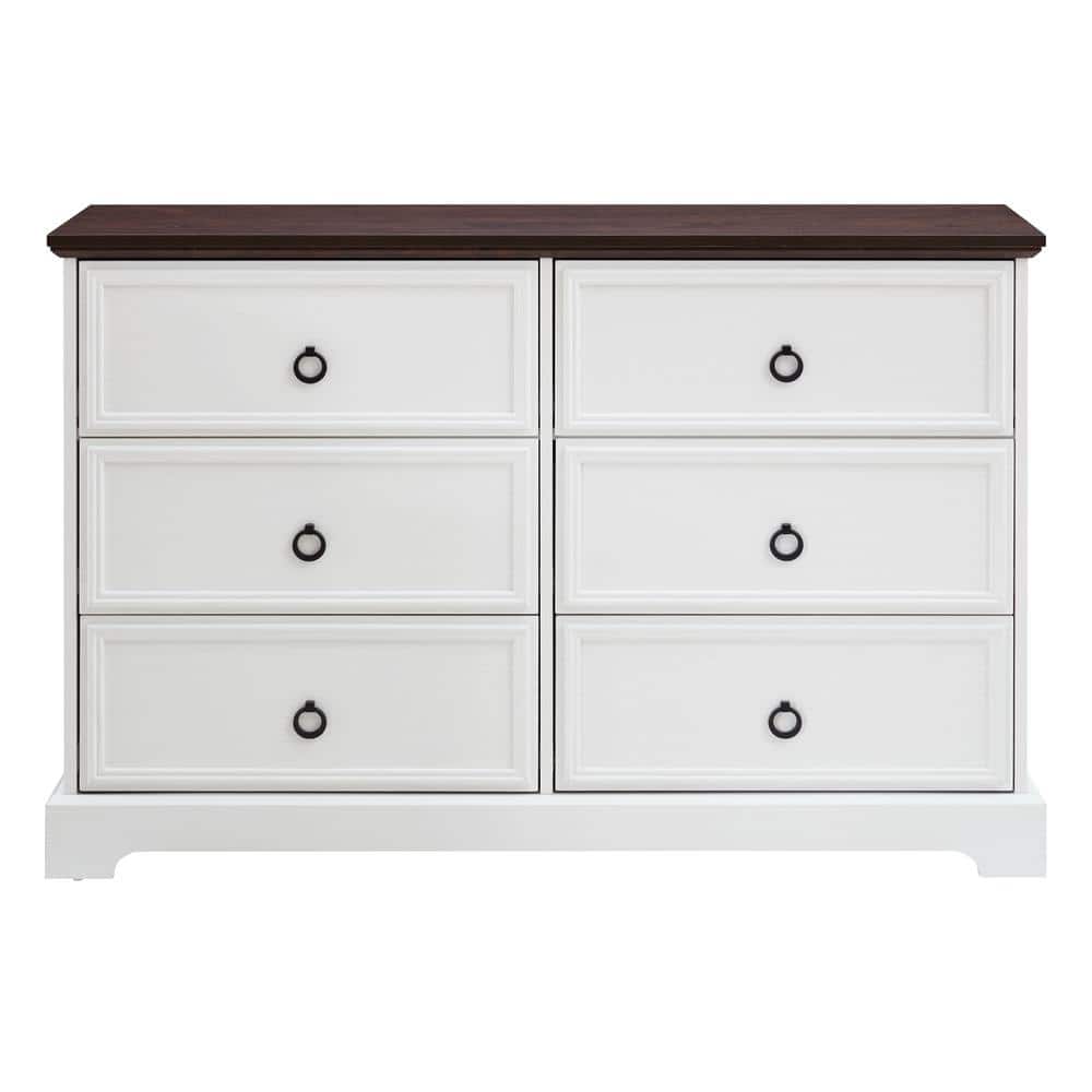 Modern Pantry Organizers of 6 Drawers for Kitchen, Living Room, Bedroom, Wooden Bedroom Drawer Dresser in White