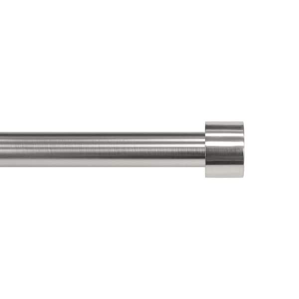 66 in.-120 in. Telescoping 3/4 in Single Rod Kit in Brushed Nickel with Cap Finial