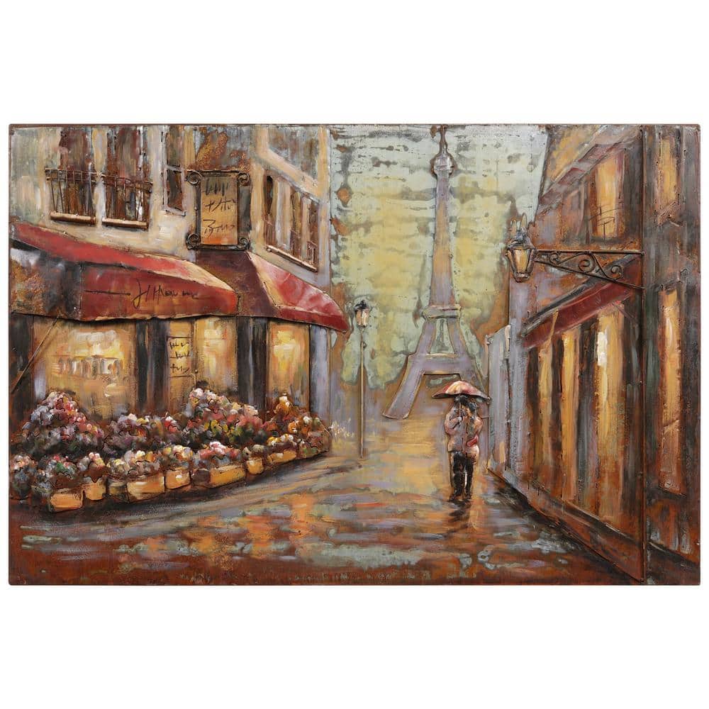Solo in Paris Iron Hand Painted Dimensional Wall Art