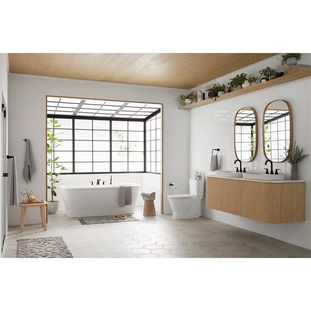 Matte Black Widespread 2-Handle Bathroom Faucet with Drain Assembly