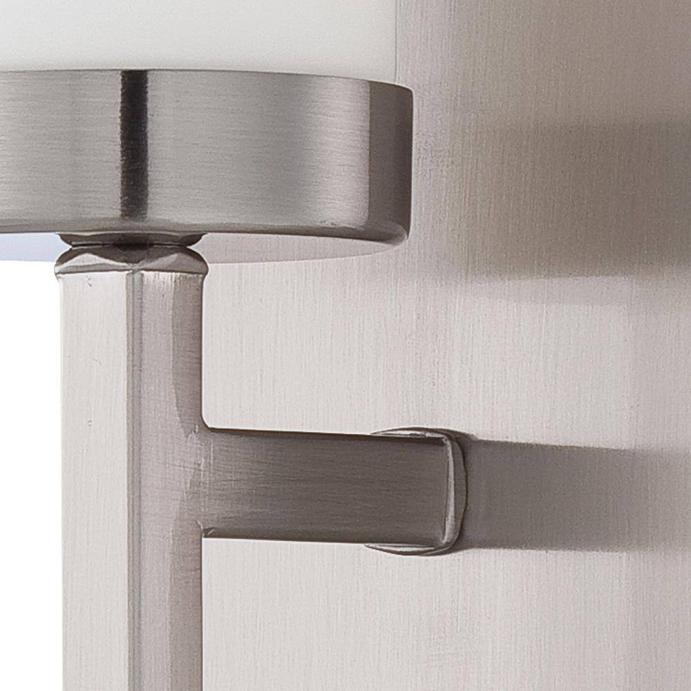 Elegant Brushed Nickel Cylinder Sconce with Etched Opal Glass