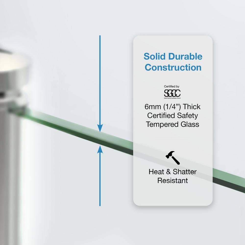 Breeze 38 in. Clear Glass Corner Shower Kit with Nickel Finish