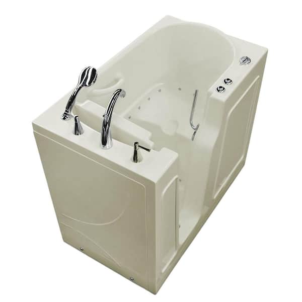 Universal Tubs Nova Heated 3.9 ft. Walk-In Air Jetted Tub in Biscuit with Chrome Trim