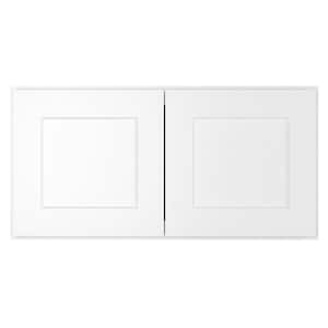 30 in. W x 12 in. D x 15 in. H in Shaker White Plywood Ready to Assemble Wall Cabinet 2-Doors Kitchen Cabinet