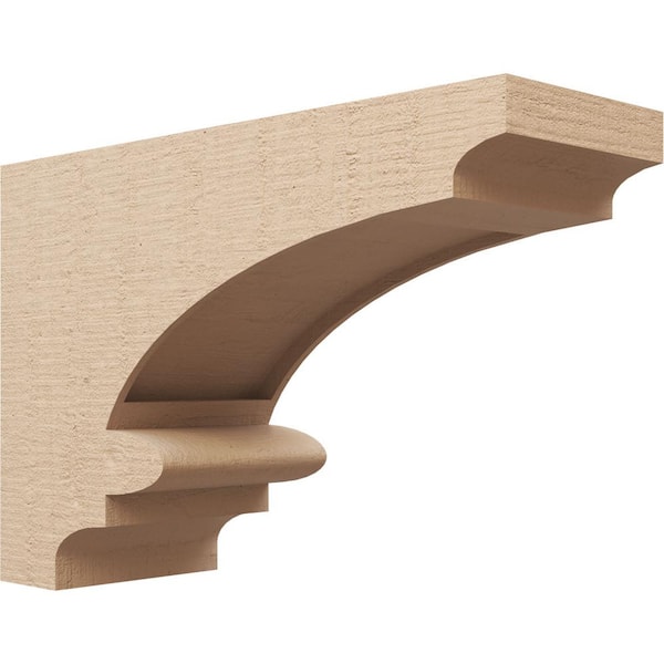 Ekena Millwork 8-in. x 24-in. x 16-in. Series 3 Classic Diane Rough Cedar Woodgrain Timberthane Polyurethane Corbel, Primed Tan