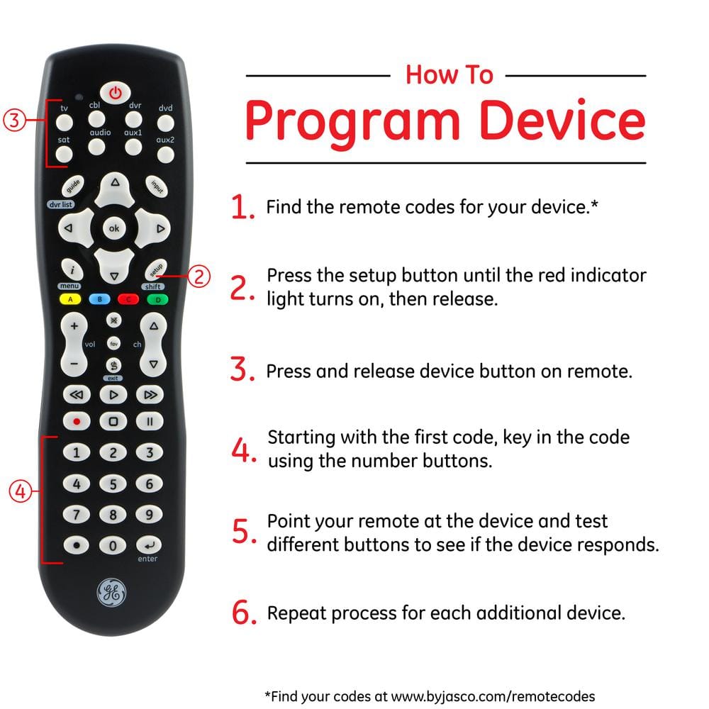 Black 8-Device Universal Remote Control with RF