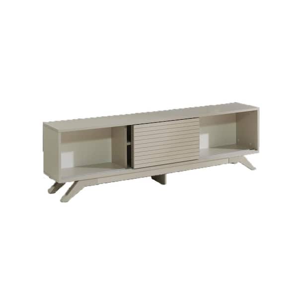 STICKON 67 in. Gray TV Stand with 0-Drawers Fits TV's up to 65 in. with 2 Doors