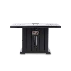 Maxwell 43 in. x 43 in. x 24 in. Square Aluminum Propane Black Fire Pit Table with Cover