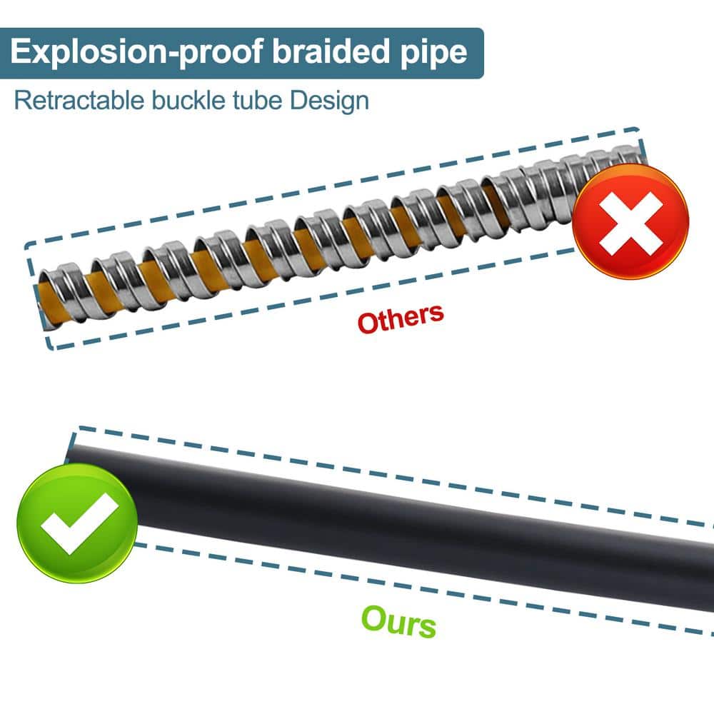 Matte Black 79-Inch PVC Shower Hose with Brass Fittings