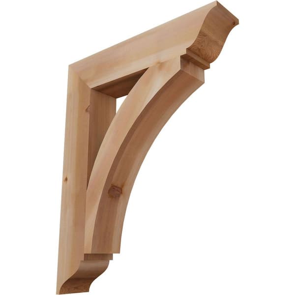 Ekena Millwork 5.5 in. x 38 in. x 30 in. Western Red Cedar Thorton Traditional Smooth Bracket