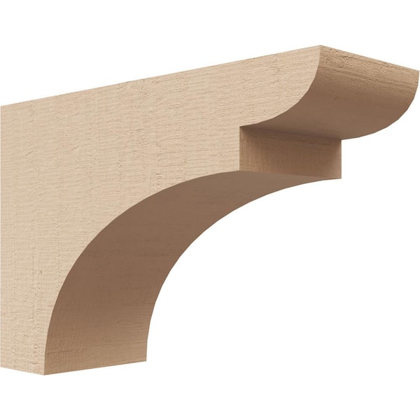 Ekena Millwork 2 in. x 4 in. x 6 in. Series 3 Classic Yorktown Rough Cedar Woodgrain Timberthane Polyurethane Corbel, Primed Tan