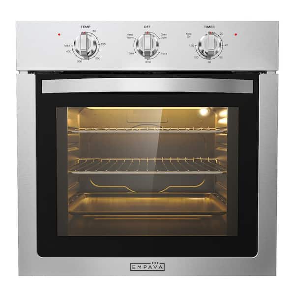Empava 24 in. 2.5 cu. ft. Capacity Single Commercial Electric Wall Oven with 2 Racks in Stainless Steel