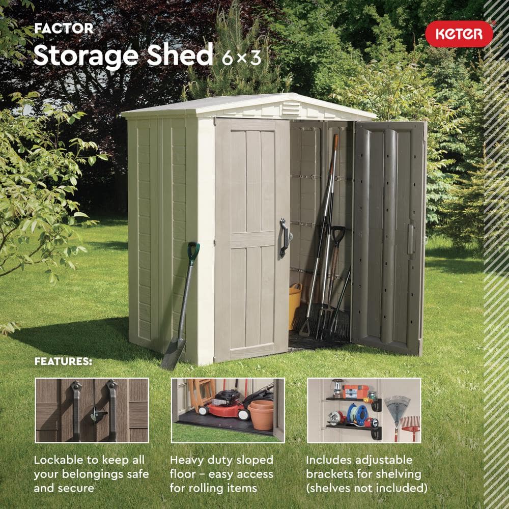 Keter 6' x 3' Taupe and Brown Resin Outdoor Storage Shed