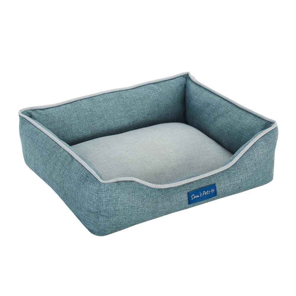 Teal and Gray Polyester Elevated Outdoor Pet Bed, X-Small
