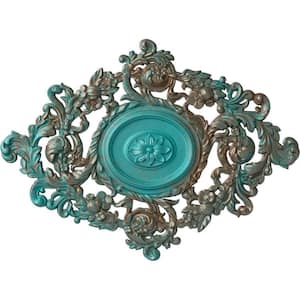 22-1/2 in. W x 30-3/8 in. H x 1-1/2 in. Katheryn Urethane Ceiling Medallion, Copper Green Patina