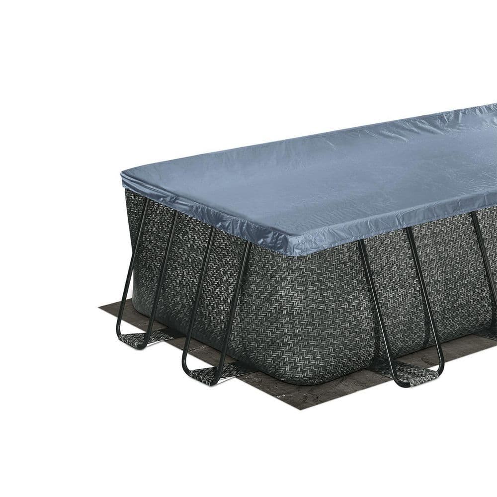 Summer Waves 16' Dark Herringbone Rectangular Pool with Filter and Pump