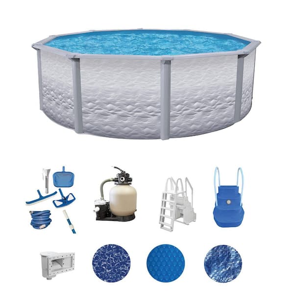 Liberty 21 ft. Round 52 in. Deep Hard Sided Above Ground Deluxe Pool Package