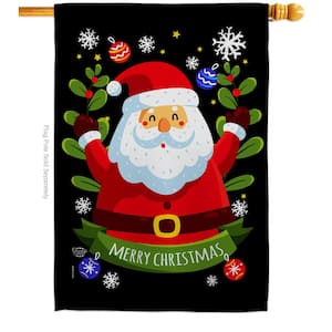 28 in. x 40 in. Cute Santa Winter House Flag Double-Sided Decorative Vertical Flags