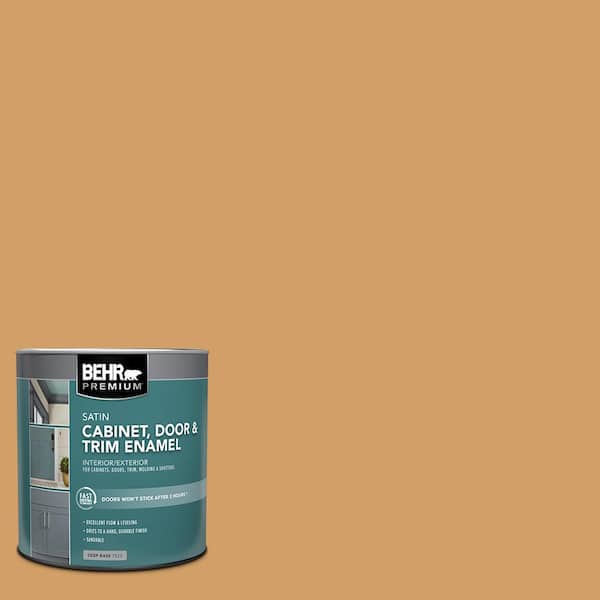 BEHR PREMIUM 1 qt. #MQ4-08 Golden Aura Satin Enamel Interior/Exterior Cabinet, Door & Trim Paint