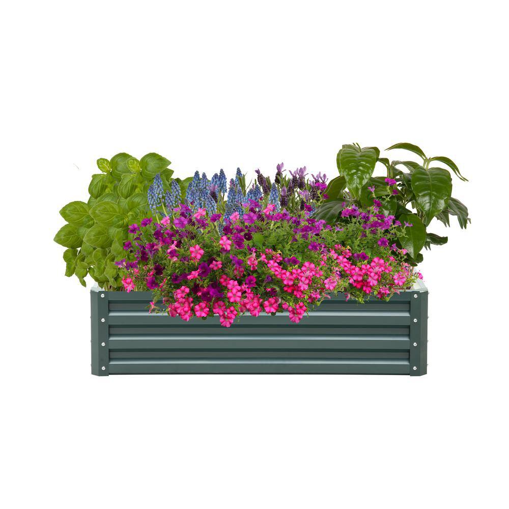 OVASTLKUY 4 ft. X 2 ft. Metal Garden Bed Outdoor Garden Planter Box ...