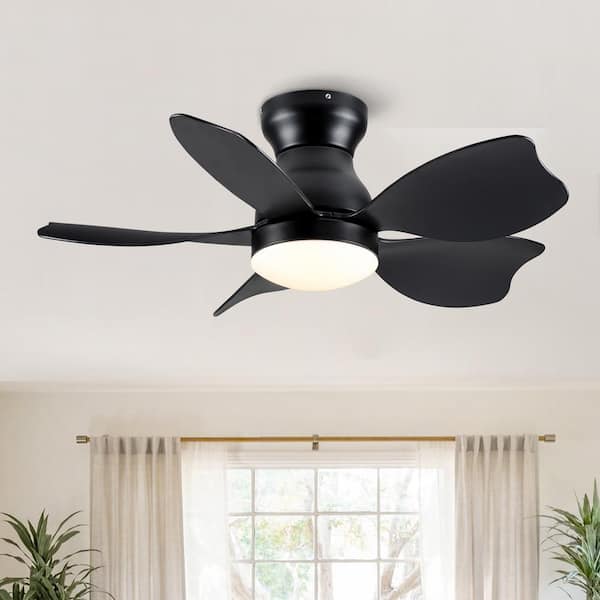 Roxanne 30 in. indoor Modern Black Ceiling Fan with Dimmable LED Light and Remote Control