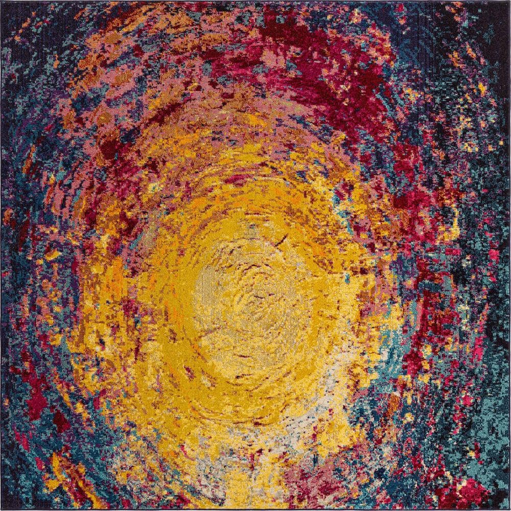 Unique Loom Estrella Rome Multi 8' 0 x 8' 0 Square Rug 3139743 The