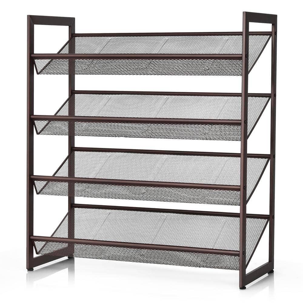 Yodudm 5-Tier Metal Shoe Rack for up to 25 Pairs Shoe Organizer with Angle  from Slant to Flat, Stackable Shoe Storage Shelves with Stable Iron  Structure for Entryway Closet, Grey 