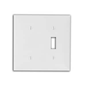 White 2-Gang 1-Toggle/1-Blank Wall Plate (1-Pack)