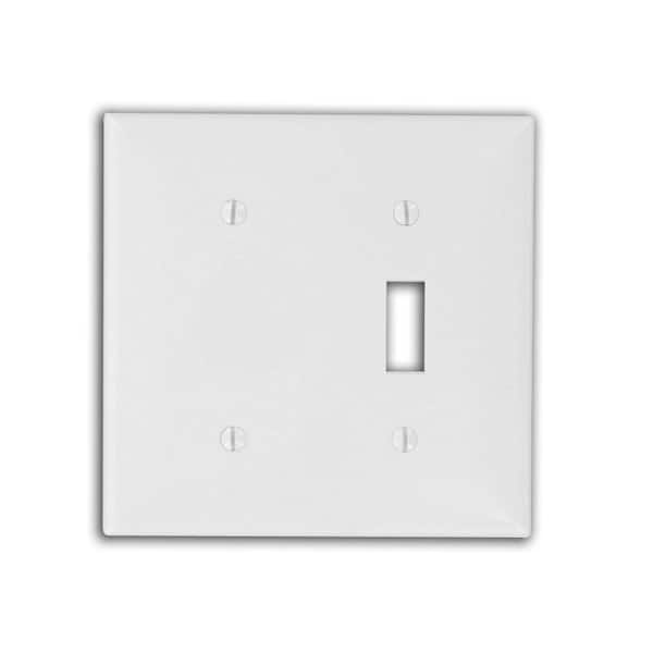 Leviton White 2-Gang 1-Toggle/1-Blank Wall Plate (1-Pack)