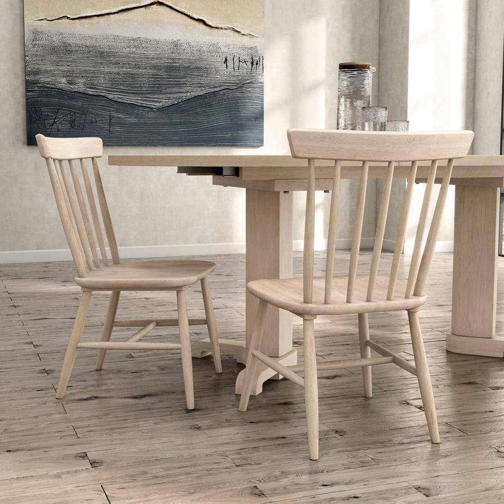 White Oak High Back Windsor Side Chair Set