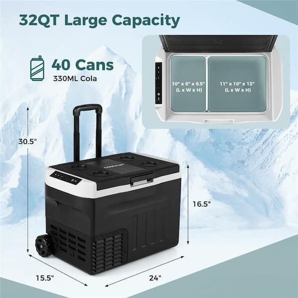 Costway 12 Volt Car Refrigerator with -4℉~68℉ Adjustable Range