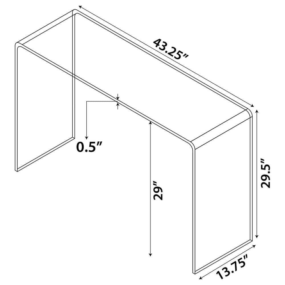 Minimalist Clear Glass Rectangular Sofa Table