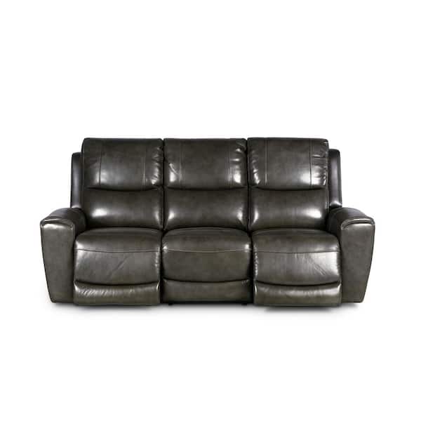 Laurel 3 Piece Leather Gray Power Reclining Living Room Set