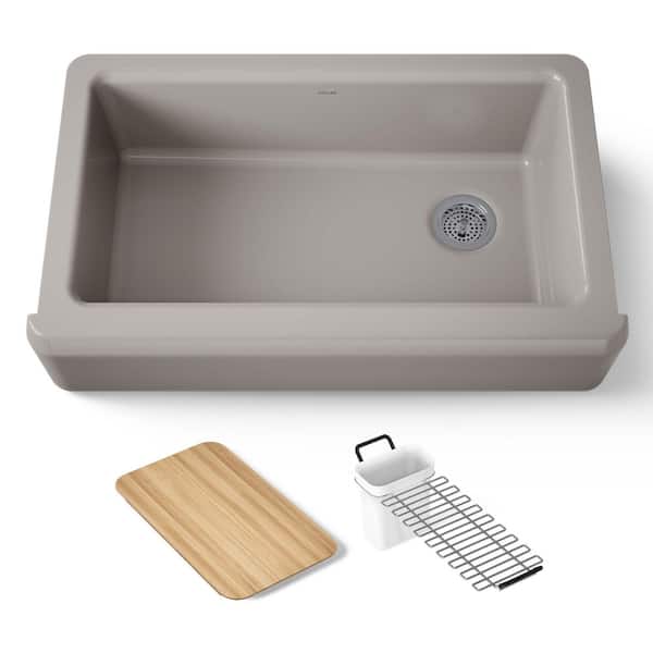 Riverby 35.75 in. Undermount Single-Bowl Cast Iron Farmhouse Workstation Kitchen Sink