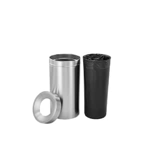 27 Gal. Stainless Steel Open Top Commercial Indoor Trash Can with Removable Liner for Office, School, Home