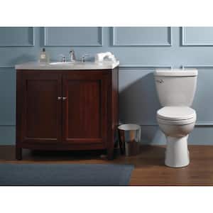 Foundations 2-piece 1.28 GPF Single Flush Round Front Toilet in White Seat Included (3-Pack)