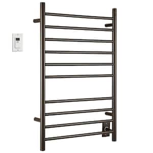 Novara Dual 10-Bar Plug-In and Hardwire Wall Mount Towel Warmer with Wall Timer in Oil Rubbed Bronze