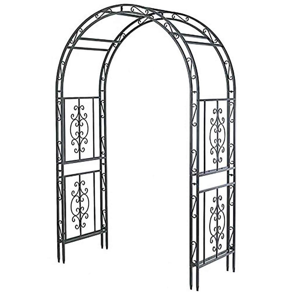 84 in. Arch Metal Outdoor Garden Arbor, Trellis Lattice for Climbing Plants  TG-55243 - The Home Depot