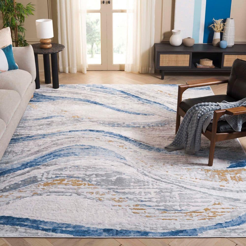 Palma 8 ft. x 10 ft. Beige/Light Blue Abstract Marble Area Rug price history on PriceWatchPro