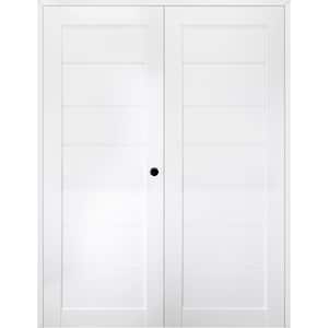 Alda 36 in. x 79.375 in. Left Hand Active Bianco Noble Wood Composite Double Prehung Interior Door