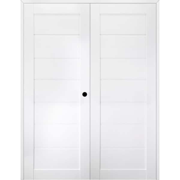 Belldinni Alda 48 in. x 79.375 in. Left Hand Active Bianco Noble Wood Composite Double Prehung Interior Door