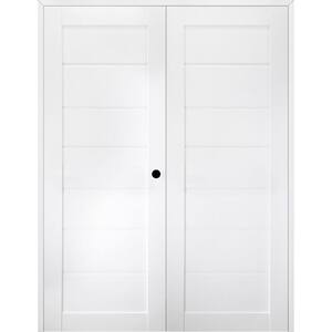 Alda 72 in. x 79.375 in. Left Hand Active Bianco Noble Wood Composite Double Prehung Interior Door