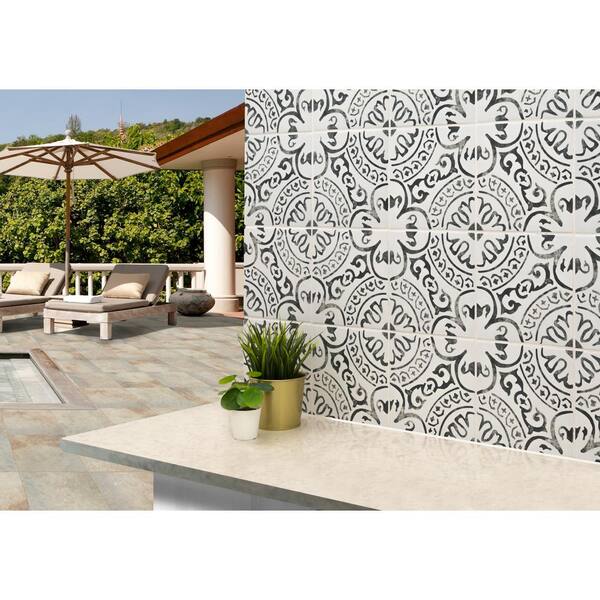 Glazed Porcelain Floor And Wall Tile, Mediterranean Outdoor Floor Tiles Home Depot