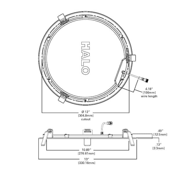 HLB12 12 in. Selectable CCT and Lumens Canless Integrated LED White Recessed Light Downlight Trim with Junction Box