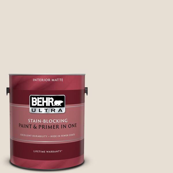 BEHR ULTRA 1 gal. #UL170-13 Cotton Knit Matte Interior Paint and Primer in One